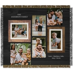50x60 Photo Woven Throw with Christmas Collage Frame design
