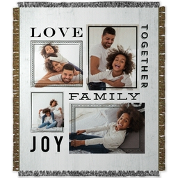 50x60 Photo Woven Throw with Family Motto design