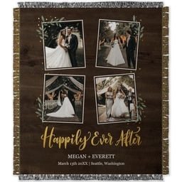 50x60 Photo Woven Throw with Happily Ever After design