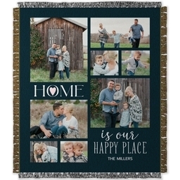 50x60 Photo Woven Throw with Happy Home design