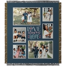 50x60 Photo Woven Throw with Love Blooms Here design