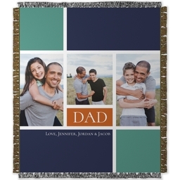 50x60 Photo Woven Throw with Dad Blues Border design