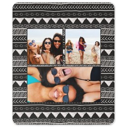 50x60 Sherpa Fleece Photo Blanket with Aztec Neutral design