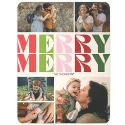 30x40 Sherpa Fleece Photo Blanket with Merry Homey Holiday design