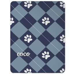 30x40 Sherpa Fleece Photo Blanket with Check Paw design