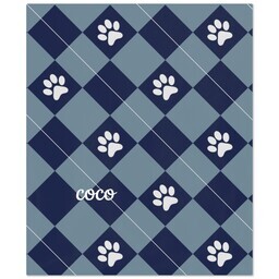 50x60 Fleece Blanket with Check Paw design