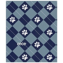 50x60 Plush Fleece Blanket with Check Paw design