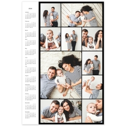 Collage Poster Calendar, 20x30, Matte Photo Paper with 2024 Custom Color Collage Calendar Poster design