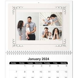 Same Day 8x11, 12 Month Photo Calendar with Art Deco design