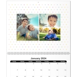 11x14, 12 Month Deluxe Photo Calendar with Baby Dots design