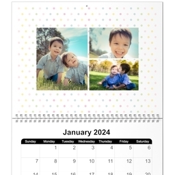 8x11, 12 Month Photo Calendar with Baby Dots design