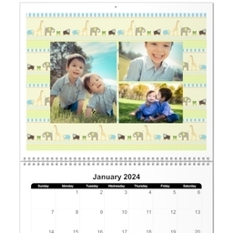 11x14, 12 Month Deluxe Photo Calendar with Baby Friends design