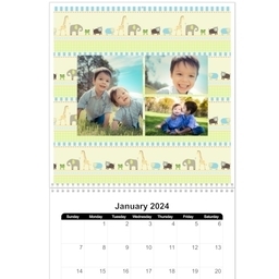 12x12, 12 Month Photo Calendar with Baby Friends design