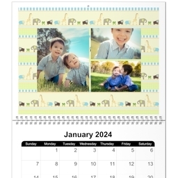Same Day 8x11, 12 Month Photo Calendar with Baby Friends design