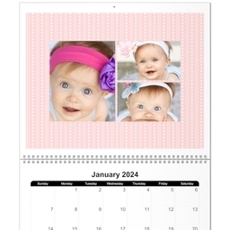 11x14, 12 Month Deluxe Photo Calendar with Baby Girl design