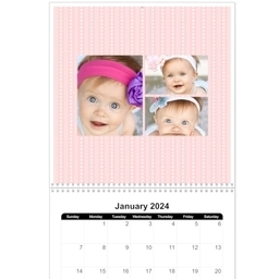 12x12, 12 Month Photo Calendar with Baby Girl design