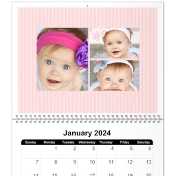 8x11, 12 Month Photo Calendar with Baby Girl design