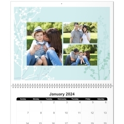 11x14, 12 Month Deluxe Photo Calendar with Botanical design