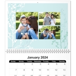 Same Day 8x11, 12 Month Photo Calendar with Botanical design