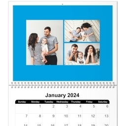 Same Day 8x11, 12 Month Photo Calendar with Brights 2 design