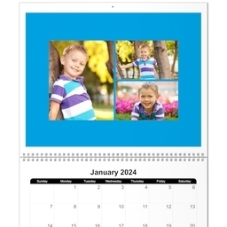 11x14, 12 Month Deluxe Photo Calendar with Brights design