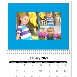 Same Day 8x11, 12 Month Photo Calendar with Brights design