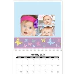 12x12, 12 Month Photo Calendar with Butterfly design