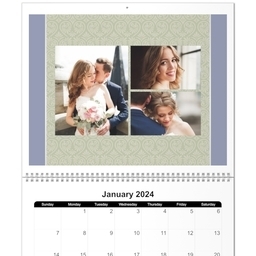 11x14, 12 Month Deluxe Photo Calendar with Elegant Colors design