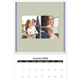 12x12, 12 Month Photo Calendar with Elegant Colors design