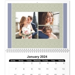 8x11, 12 Month Photo Calendar with Elegant Colors design