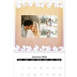 12x12, 12 Month Photo Calendar with Floral Serenity design