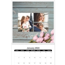 12x12, 12 Month Photo Calendar with Flowers design