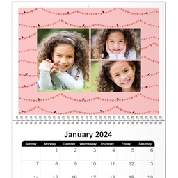 8x11, 12 Month Photo Calendar with Fun And Festive design