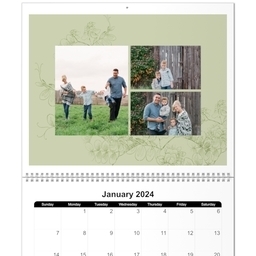 11x14, 12 Month Deluxe Photo Calendar with Garden Birds design