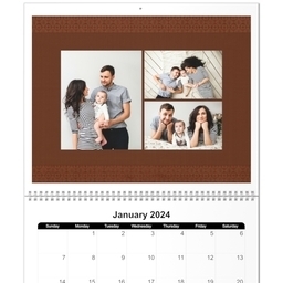 11x14, 12 Month Deluxe Photo Calendar with Geo Patterns design
