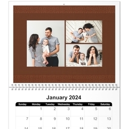 Same Day 8x11, 12 Month Photo Calendar with Geo Patterns design