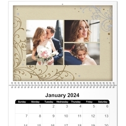 8x11, 12 Month Photo Calendar with Glitter design