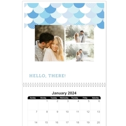 12x12, 12 Month Photo Calendar with Hello There design
