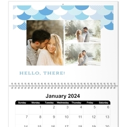8x11, 12 Month Photo Calendar with Hello There design
