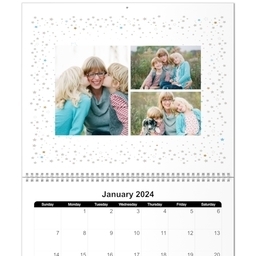 11x14, 12 Month Deluxe Photo Calendar with Hint Of Gold design