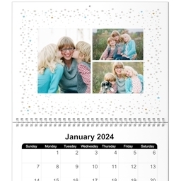 8x11, 12 Month Photo Calendar with Hint Of Gold design