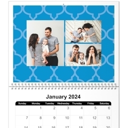 Same Day 8x11, 12 Month Photo Calendar with Kraft Paper Pop design