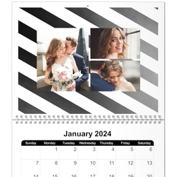 Same Day 8x11, 12 Month Photo Calendar with Metallic Kraft Pop design