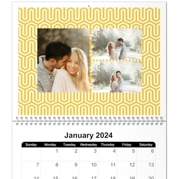 8x11, 12 Month Photo Calendar with Metro Mod design