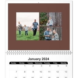 8x11, 12 Month Photo Calendar with Naturals design