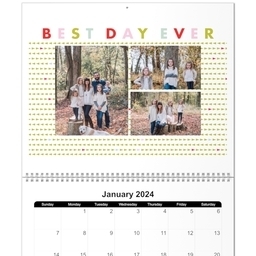 11x14, 12 Month Deluxe Photo Calendar with Oh Happy Day design