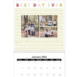 12x12, 12 Month Photo Calendar with Oh Happy Day design