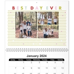 8x11, 12 Month Photo Calendar with Oh Happy Day design