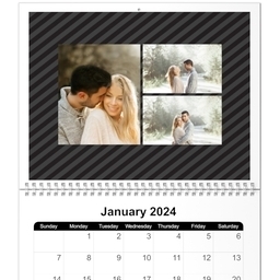Same Day 8x11, 12 Month Photo Calendar with Onyx And Pearl design