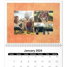 Same Day 8x11, 12 Month Photo Calendar with Pastel Pop design